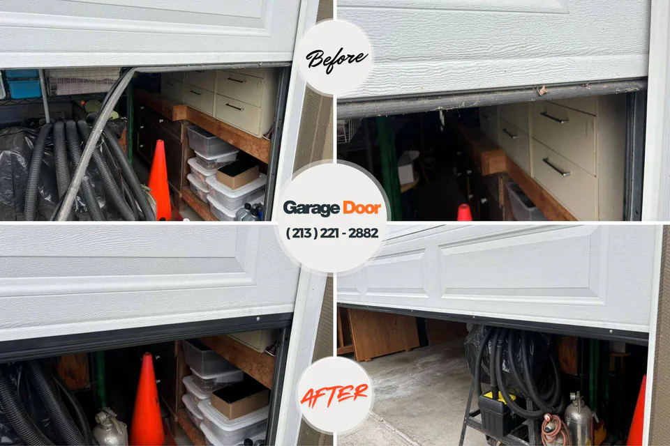 Before and after: garage door repair Hobe Sound, FL